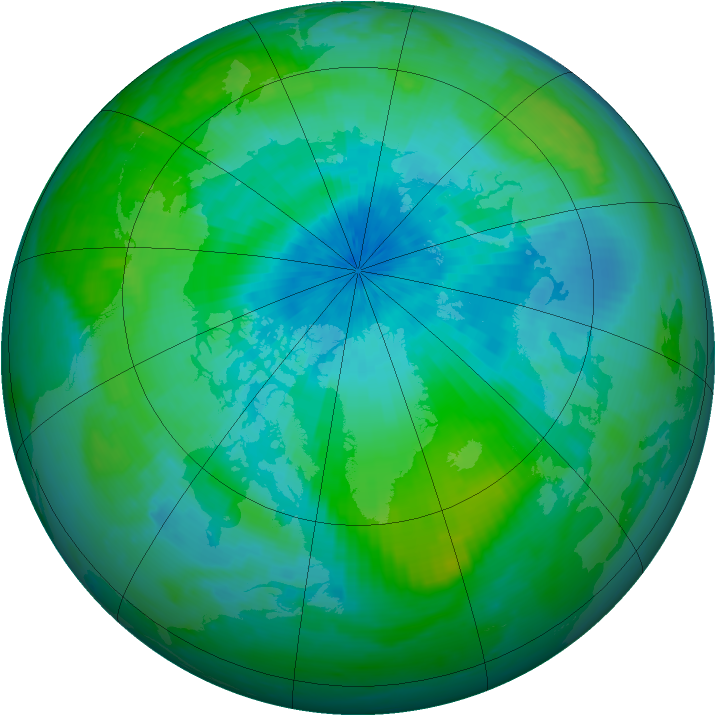 Arctic ozone map for 07 September 1999